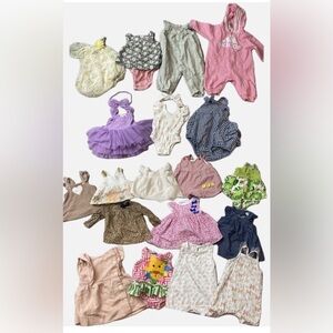 Baby Girl Clothing Bundle Lot 0-9months Carters ,Zara, Gap Adidas Etc